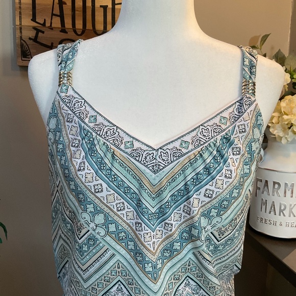 WHBM * Sleeveless Dress w/Gold and Silver Accents - Picture 2 of 7